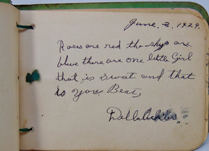1929 Autograph Book, Beatrice O'Rourke of Miller's Mills, New York