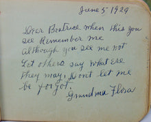 Load image into Gallery viewer, 1929 Autograph Book, Beatrice O&#39;Rourke of Miller&#39;s Mills, New York