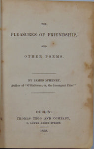 M'Henry. The Pleasures of Friendship, and other poems, Irish American writer