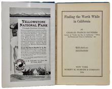 Load image into Gallery viewer, Finding the Worth While in California 1916 Travel First Edition