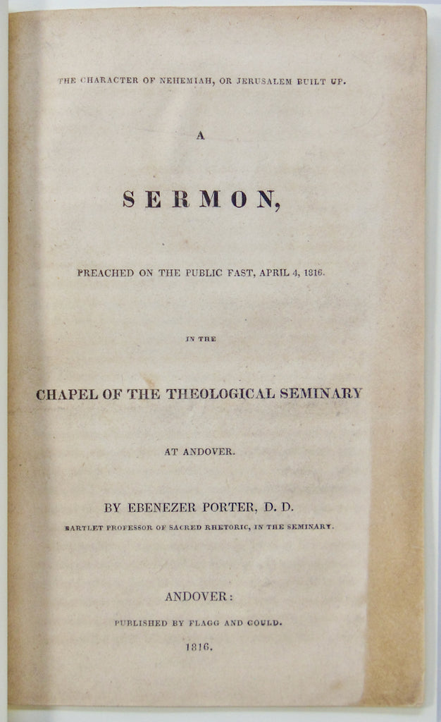 1816 Ebenezer Porter, Great Sin of the US, Sabbath Profanation by Sunday Mails