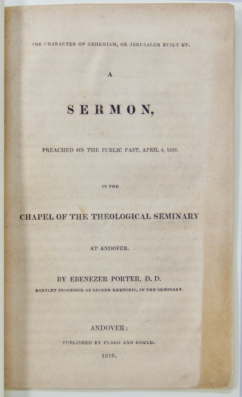 1816 Ebenezer Porter, Great Sin of the US, Sabbath Profanation by Sunday Mails