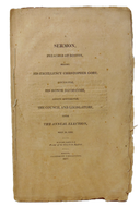 1810 Sermon attacking the Federal Government, State Legislature Refused to Print