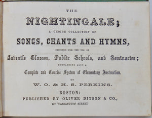 1860 The Nightingale, Songs & Hymns, early printing of "Dixie Land"