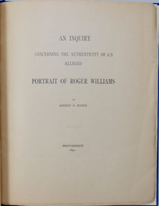 Portrait of Roger Williams (Rhode Island Historical Tracts. Second Series No. 2)