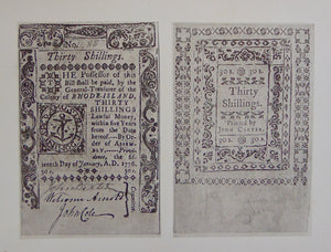 The Paper Money of Rhode Island, 1710 to 1786, illustrated