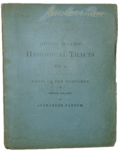 Load image into Gallery viewer, Visits of the Northmen to Rhode Island 1877 Historical Tract No. 2