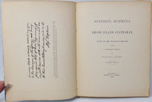 Load image into Gallery viewer, Stephen Hopkins.  A Rhode Island Statesman. Political History of 18th Century