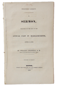 Religious Liberty, 1828 Massachusetts Fast Day Sermon