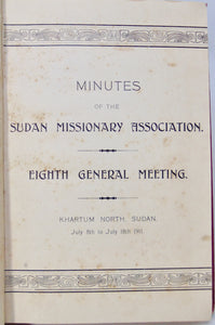 Minutes of the Sudan Missionary Association, 1911-1920