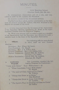 Minutes of the Sudan Missionary Association, 1911-1920