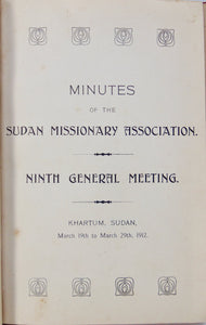 Minutes of the Sudan Missionary Association, 1911-1920