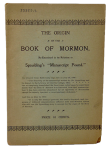 The Origin of the Book of Mormon, Re-Examined