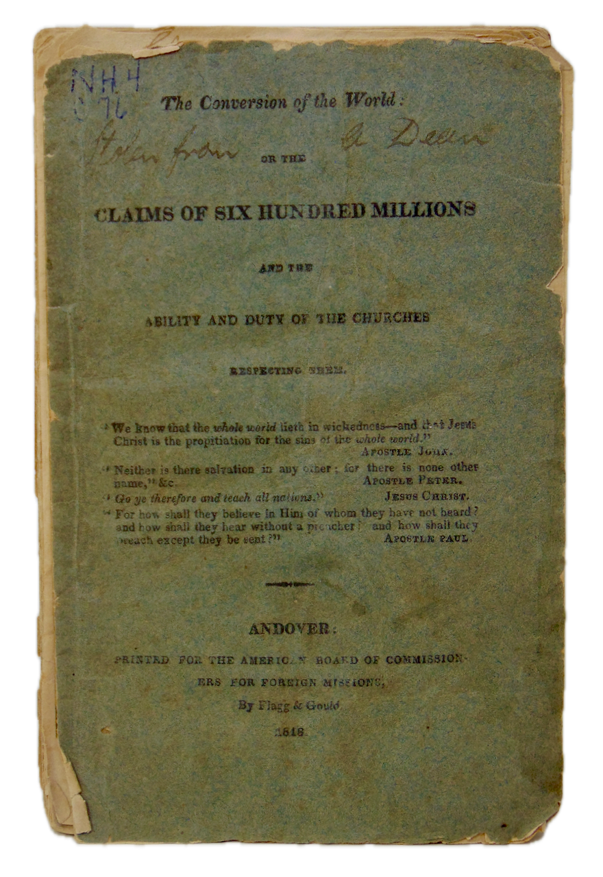 The Claims of Six Hundred Millions 1818 Missionary Sermon