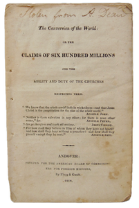 The Claims of Six Hundred Millions 1818 Missionary Sermon