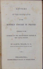 Load image into Gallery viewer, Letters on the Observance of the Monthly Concert in Prayer 1845 Samuel Miller