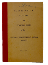 Load image into Gallery viewer, By-Laws,  Standing Rules of the American Presbyterian Congo Mission Adopted 1957