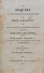 Bible Doctrine concerning the Devil and Satan & Everlasting Punishment 1827