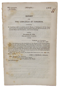 1839 Catalogue of Laws for each State & Territory, Librarian of Congress