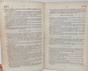 1839 Catalogue of Laws for each State & Territory, Librarian of Congress