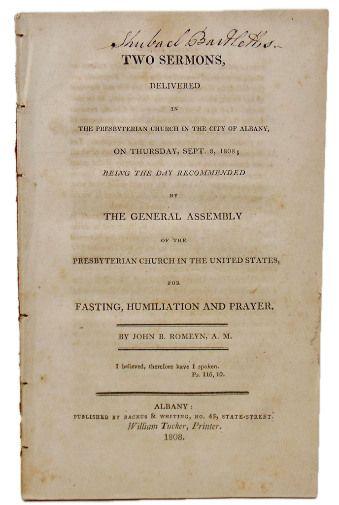 1808 Sermons Bible Prophesy, Napoleon and the Pope, Man of Sin will Fall AD 2000