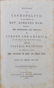 History of Cosmopolite : or the Writings of Rev. Lorenzo Dow (1863)