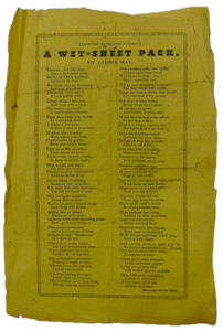 [SARATOGA SPRINGS WATER CURE] A Wet-Sheet Pack Poem & Adverts