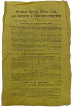 Load image into Gallery viewer, [SARATOGA SPRINGS WATER CURE] A Wet-Sheet Pack Poem &amp; Adverts
