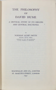 The Philosophy of David Hume: A Critical Study of Origins and Central Doctrines