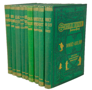 [VICTORIAN BINDINGS] Works of Charles Dickens (9 volumes), fully illustrated