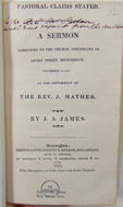 John Angell James.  Duties Owed to a Pastor (1827)