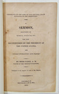 War of 1812 FAST SERMON, Obedience to Civil Rulers Enjoined in the Bible