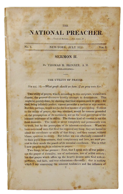 Thomas Skinner, New School Presbyterian, 1826 The Utility of Prayer