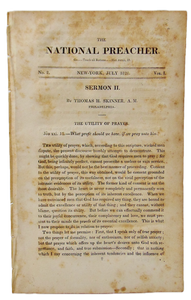 Thomas Skinner, New School Presbyterian, 1826 The Utility of Prayer