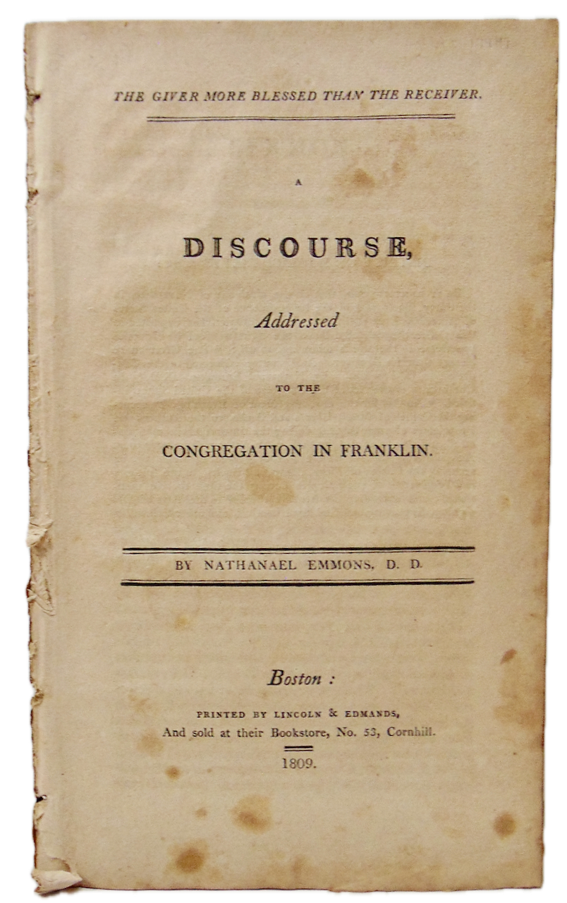 1809 Missionary Sermon, The Giver more Blessed than the Receiver