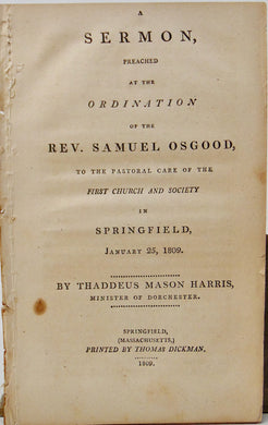 1809 Unitarian Ordination Sermon, Take Heed Unto Thyself and The Doctrine