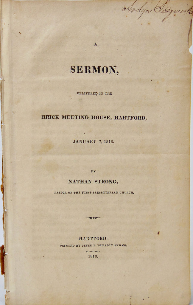 Nathan Strong 1816 You will die, the Bible teaches we must use time wisely