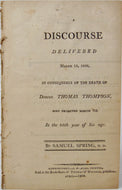 1808 Funeral Sermon for Deacon Thomas Thompson, Newburyport Massachusetts