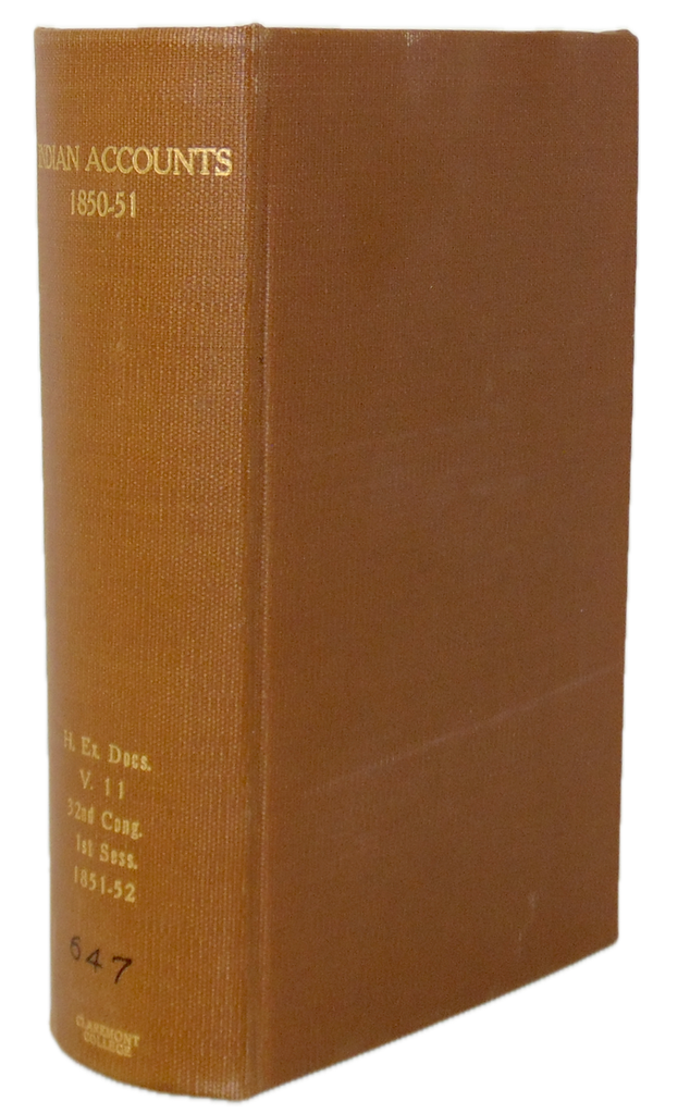 American Indian Accounts and Disbursements, 1850-51, Indian Agent Records
