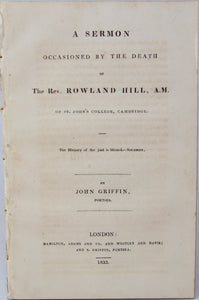 1833 Funeral Sermon for the Rev. Rowland Hill