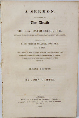 1825 Funeral Sermon for the Rev. David Bogue, A Great Man has Fallen