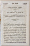 US Navy Steamer Building on Lake Erie, 1842 Report