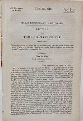 Lake Ontario Undefended!  Sacketts Harbor Must Be Fortified (1842)