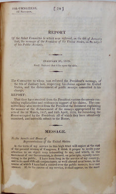 President James Monroe Defends His Public Expenses, Seeks Compensation 1825