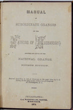 Load image into Gallery viewer, Manual of Subordinate Granges of the Patrons of Husbandry (1873)