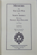 Load image into Gallery viewer, Memoirs on the Late War in North America between France and England