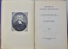 Load image into Gallery viewer, Writers of Colonial New England (1929)