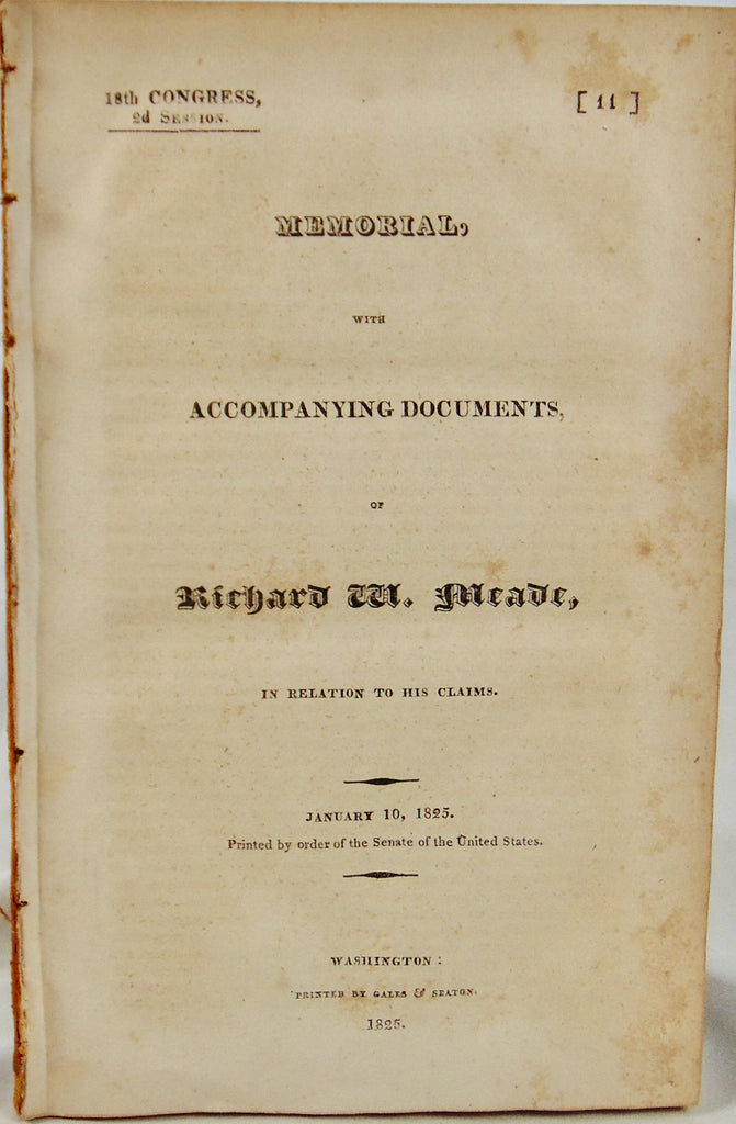 1825 Appeal to Congress for payment of award for False  Imprisonment by Spain