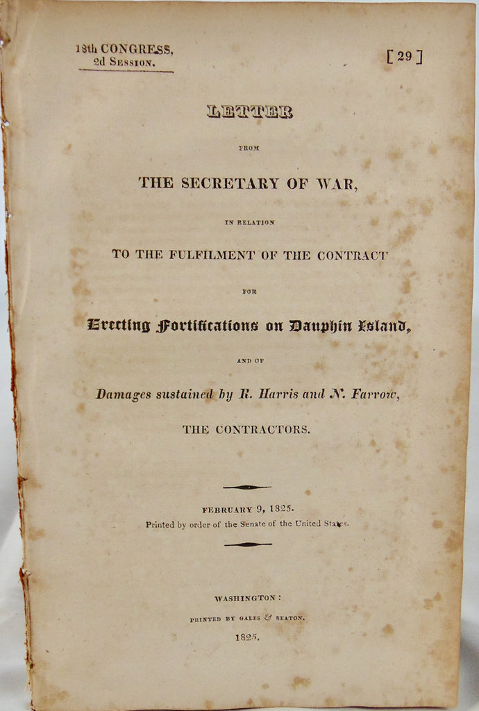 1825 Fort Construction on Dauphin Island, Alabama