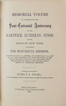 Load image into Gallery viewer, Memorial Volume of the Hartwick Lutheran Synod, of the State of New York